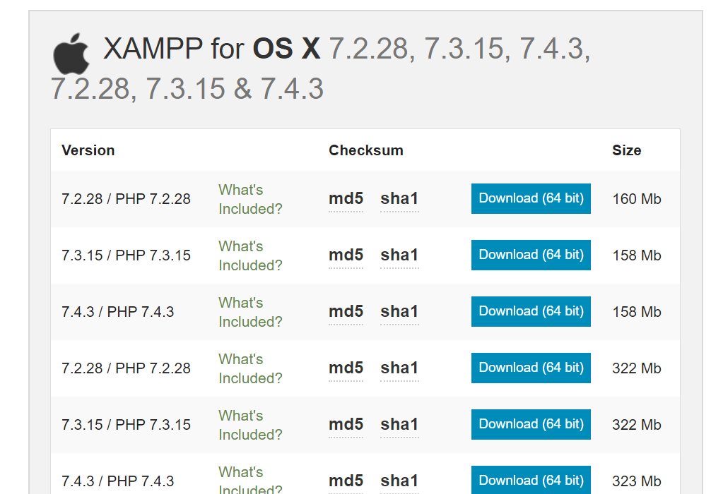 xampp mac update php