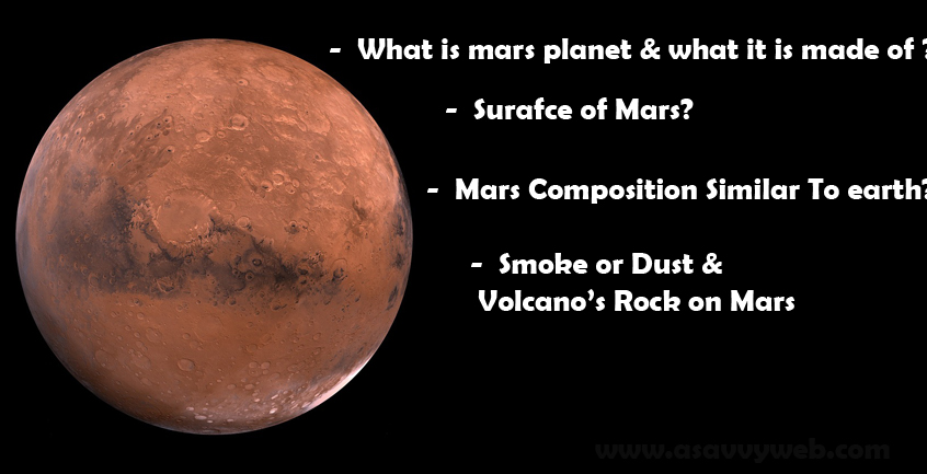 What is Mars, Information of Mars Planet, Surafce of Mars, Composition, Volcano’s Rocks, Red Planet
