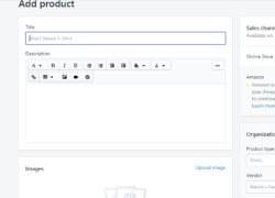 Add product page shopify store admin dashboard.