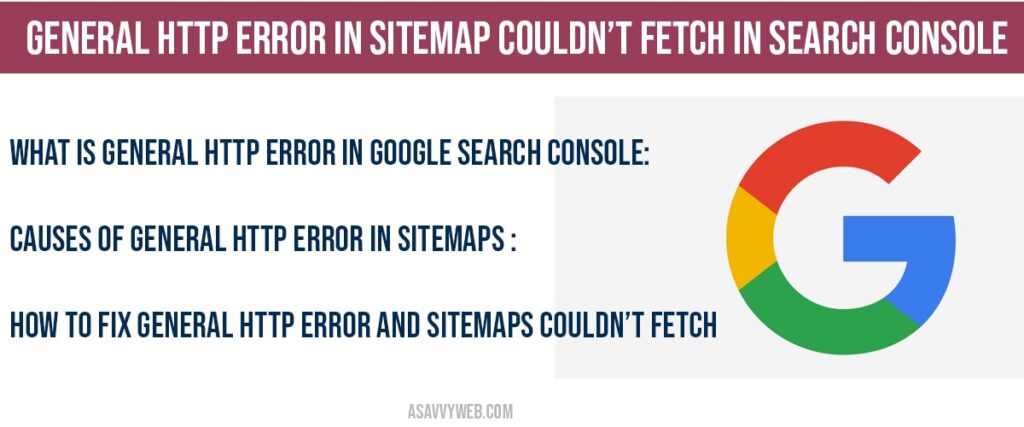 How to fix general http error in google search console