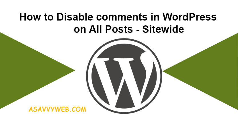 how to disable comments in WordPress on all posts