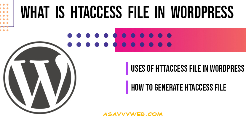 what is htaccess file in wordpress and its uses