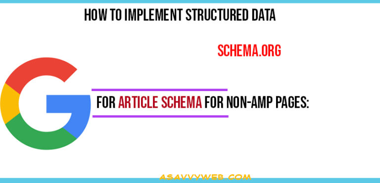 How to Implement Structured Data For Article Schema for Non-AMP Pages ...