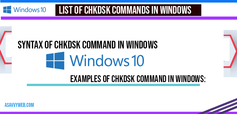 List of chkdsk Commands in windows