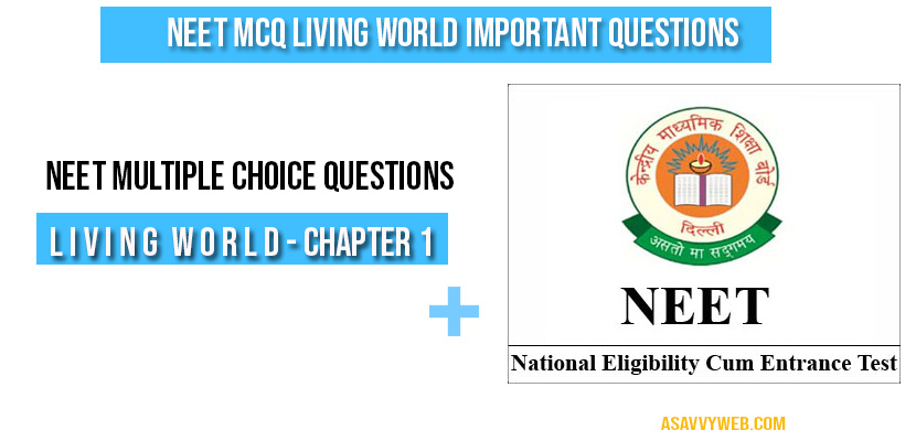 Neet MCQ living world important questions