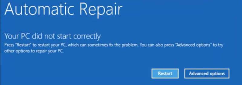 Your PC Ran Into a Problem- restart-or-advanced-settings-INACCESSIBLE-BOOT-DEVICE-errorimage-screen