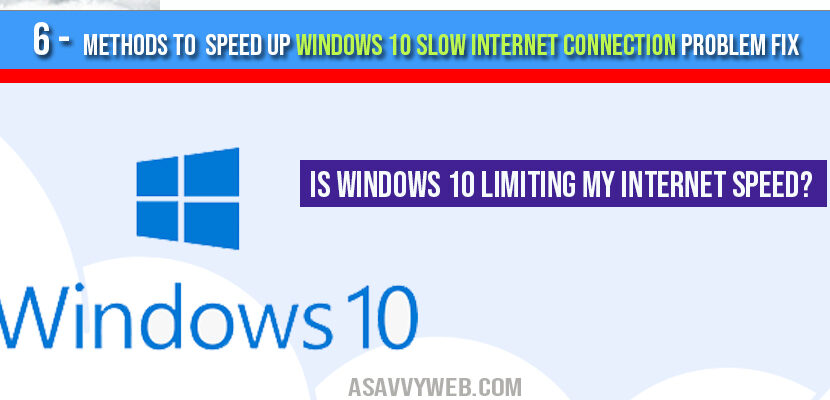 Windows 10 Slow Internet Connection