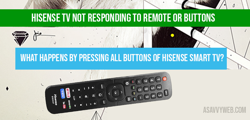 Hisense tv Not Responding to Remote or Buttons