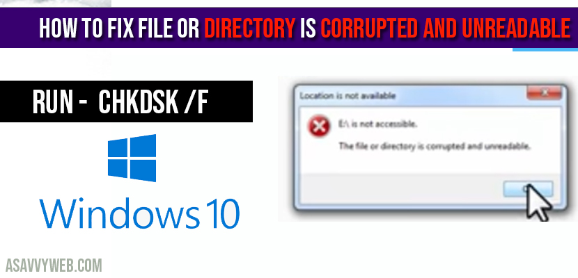 How to Fix file or Directory is Corrupted and Unreadable