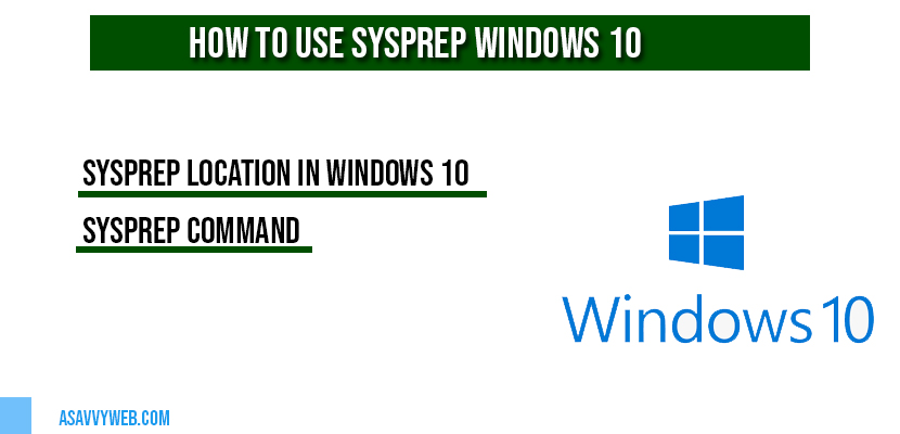 How to Use sysprep Windows 10