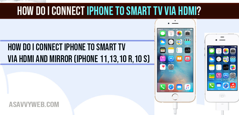 How Do I Connect Iphone To Smart Tv Via Hdmi A Savvy Web