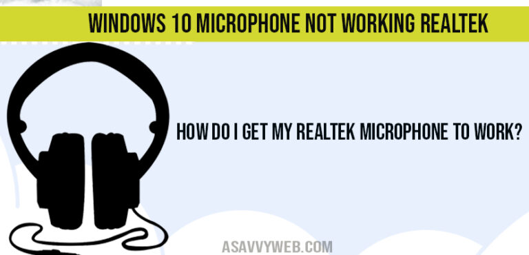realtek microphone not working
