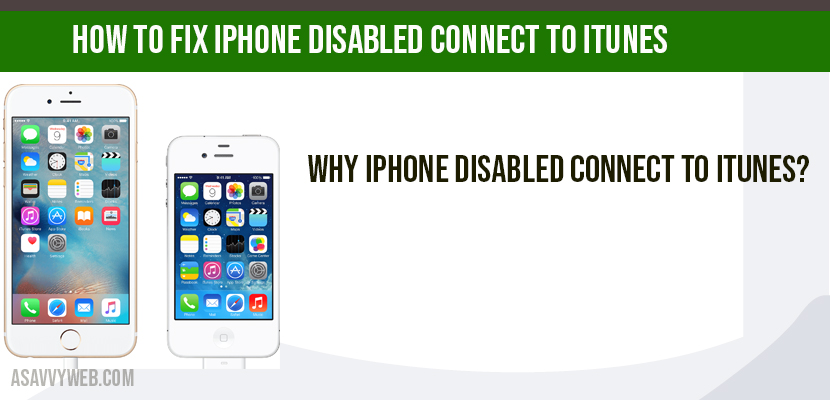 How to Fix iPhone disabled connect to iTunes