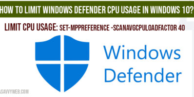 How to limit windows defender cpu usage in windows 10