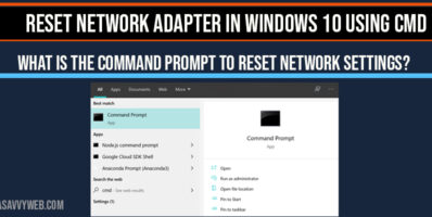 Reset Network Adapter In Windows 10 Using CMD