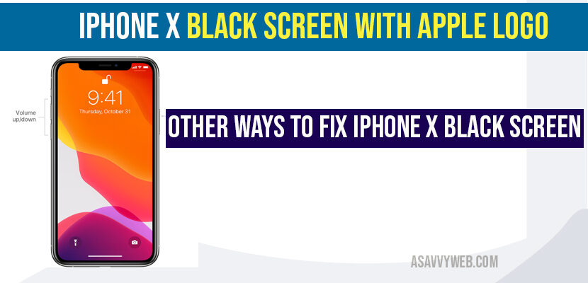 iPhone x Black Screen with Apple Logo