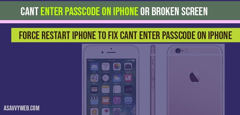 Cant Enter Passcode on iPhone or broken screen