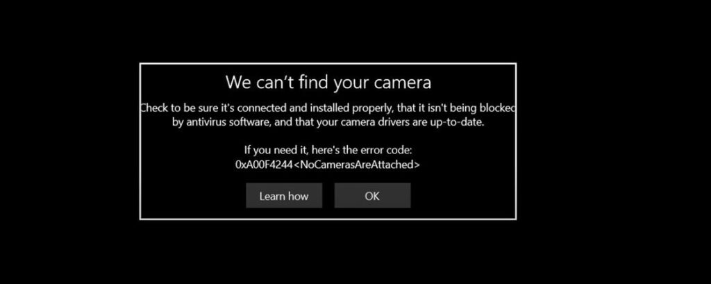 Fix camera not working says we can't find your camera in windows 10-error