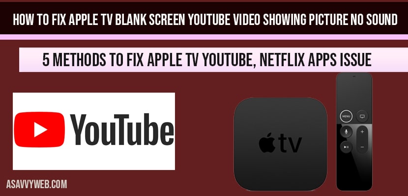 How to fix Apple tv Blank Screen YouTube video Showing picture no sound