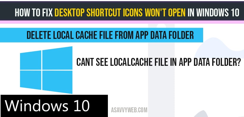 How to fix Desktop Shortcut icons won't open in windows 10