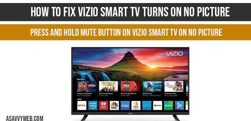 How to fix VIZIO Smart tv turns on no picture-min