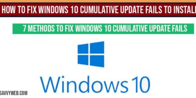 How to fix windows 10 cumulative update fails to install