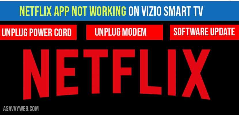Netflix App not working on VIZIO Smart TV