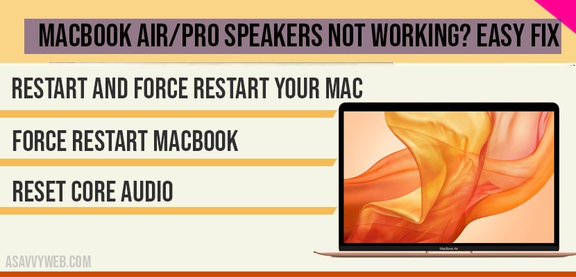 MacBook air-pro Speakers not working