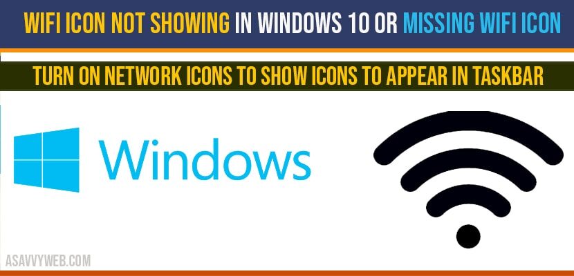 Turn on Network Icons to show icons to appear in taskbar