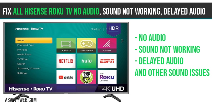 Fix All Hisense Roku Tv No Audio Sound Not Working Delayed Audio - A Savvy Web