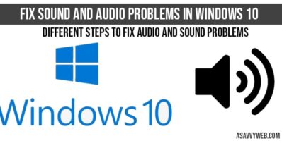 Fix sound and audio problems in windows 10