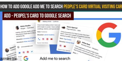 How to Add Google Add me to search people's card Virtual Visiting Card