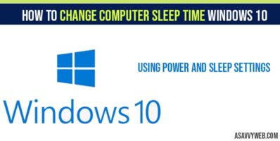 How to Change computer sleep time windows 10