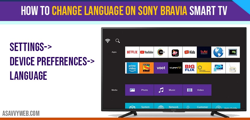 How to change language on Sony Bravia Smart tv