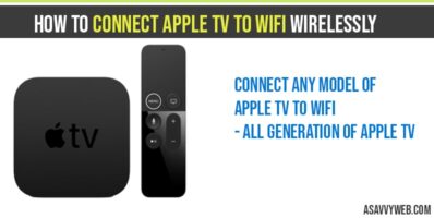 How to connect apple tv to WIFI wirelessly