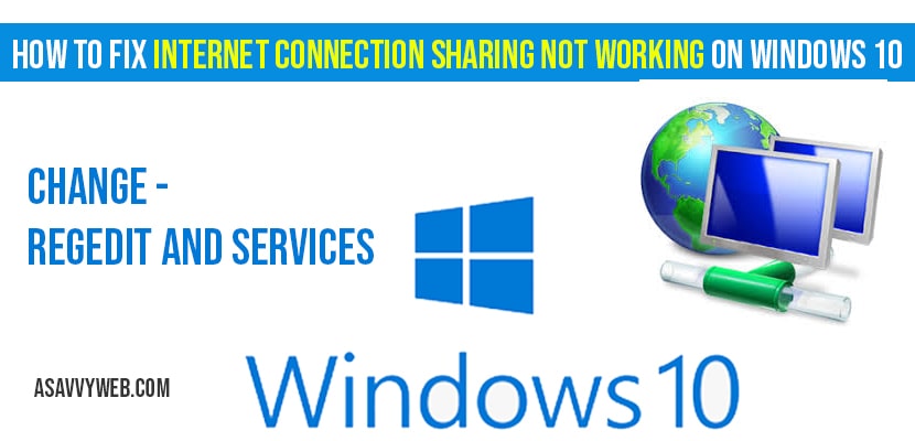 How to fix Internet Connection Sharing Not Working on Windows 10