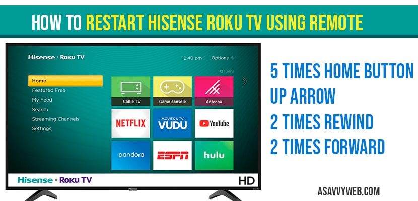 How to restart Hisense Roku tv Using Remote