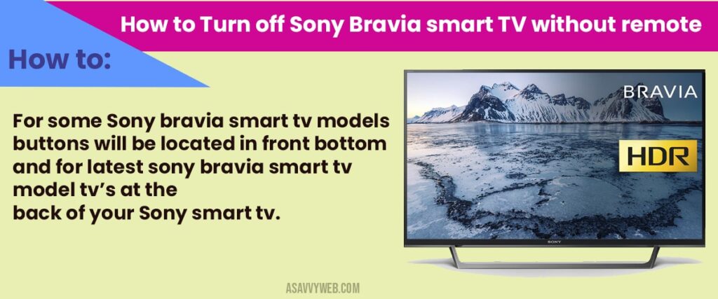 How to turn off sony bravia without using remote