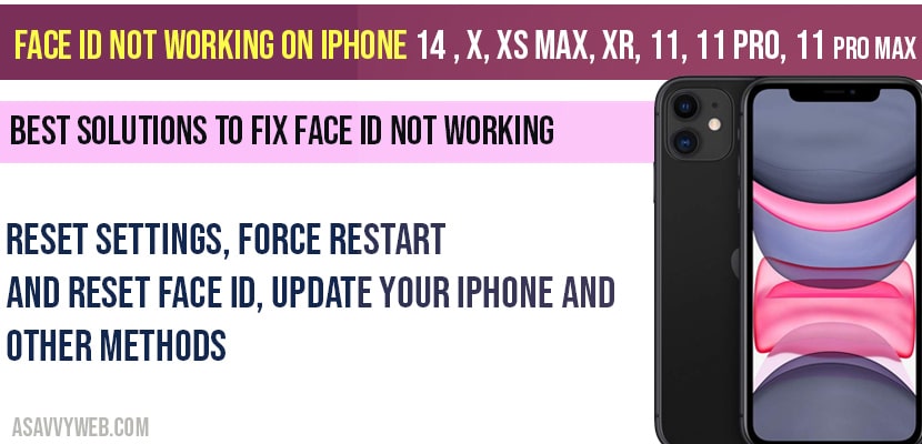 Face id not working on iPhone 14, X, XS Max, XR, 11, 11 Pro, 11 Pro Max
