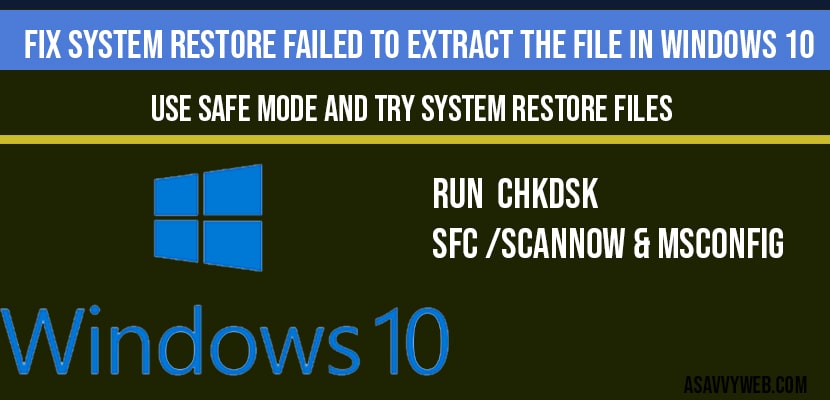 Fix system restore failed to extract the file in windows 10