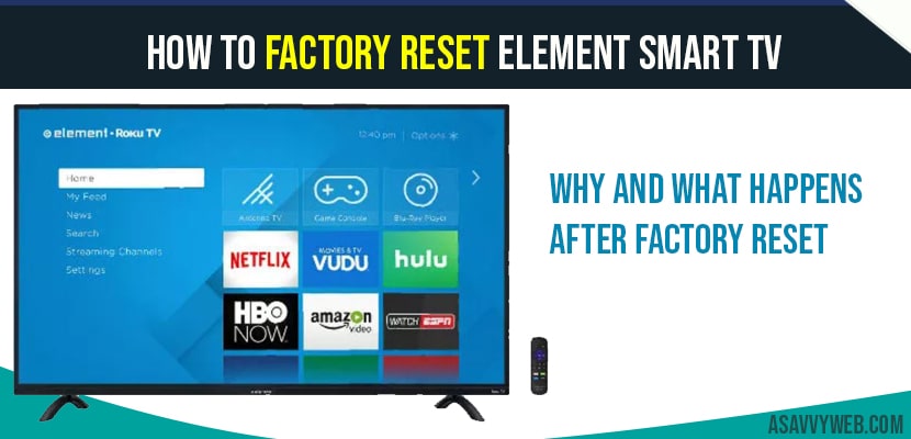 How to Factory Reset Element smart tv