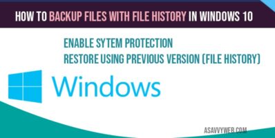How to backup files with file history in windows 10