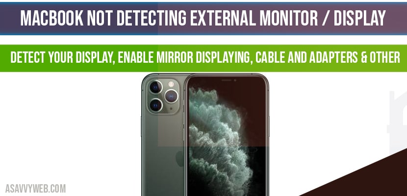 MacBook not detecting External Monitor-display