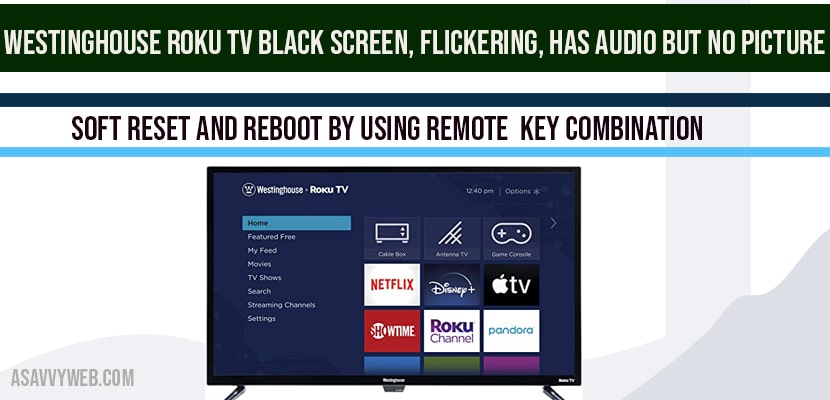 Westinghouse Roku tv Black screen, Flickering, Has Audio but no Picture