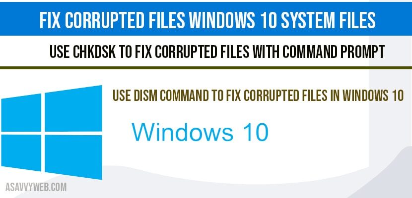 Fix corrupted files windows 10 System files