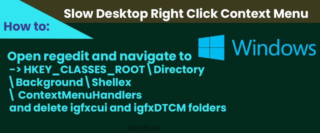 how to fix Slow desktop right click context menu