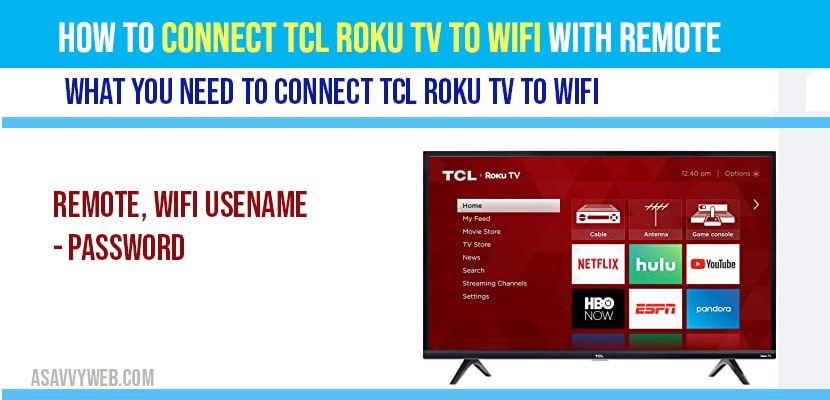 How to connect TCL Roku tv to WIFI with Remote