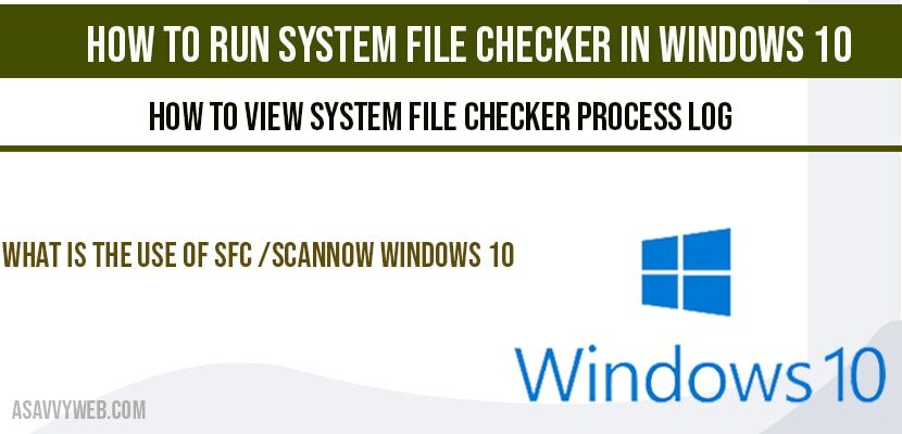 How to run system file checker in windows 10