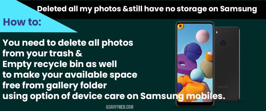 Samsung Galaxy storage still full after deleting photos