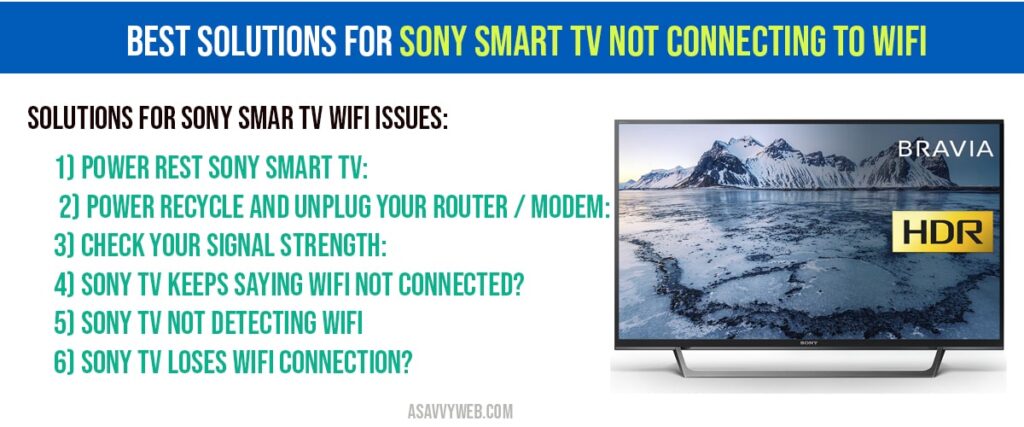Sony Smart tv not connecting to wifi